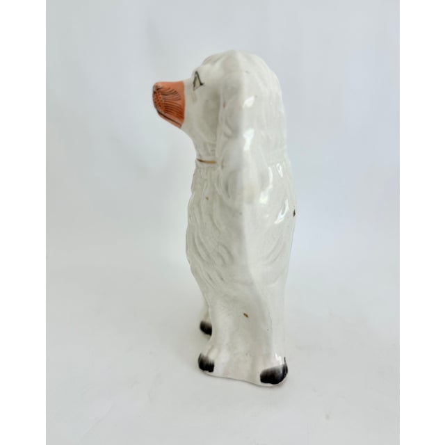 Antique 19th C White Staffordshire Spaniel Mantel Dogs - A Pair For Sale - Image 14 of 18