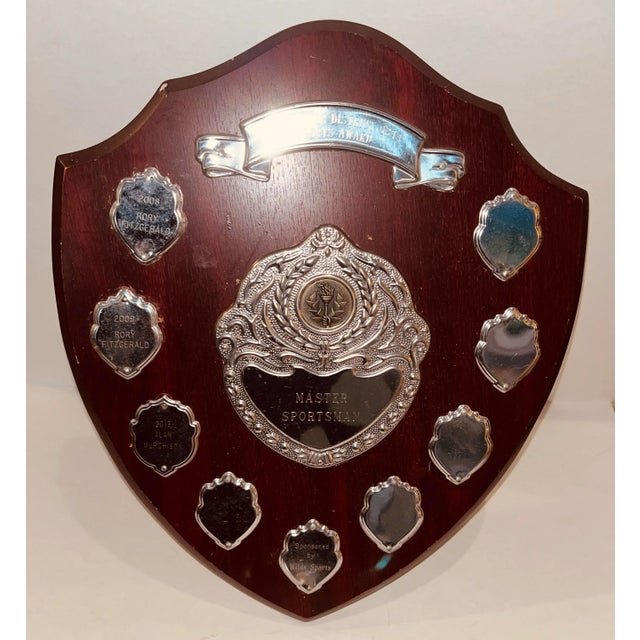 2000 - 2009 Winchester District Spaa Sports Award 2008-2013 Wood & Silver English Trophy Plaque for Master Sportsman For Sale - Image 5 of 12