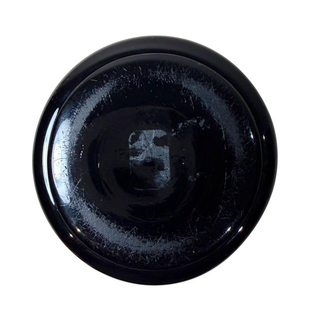 19th Century French Black Opaline Glass Box With Enamel Flowers For Sale - Image 9 of 9