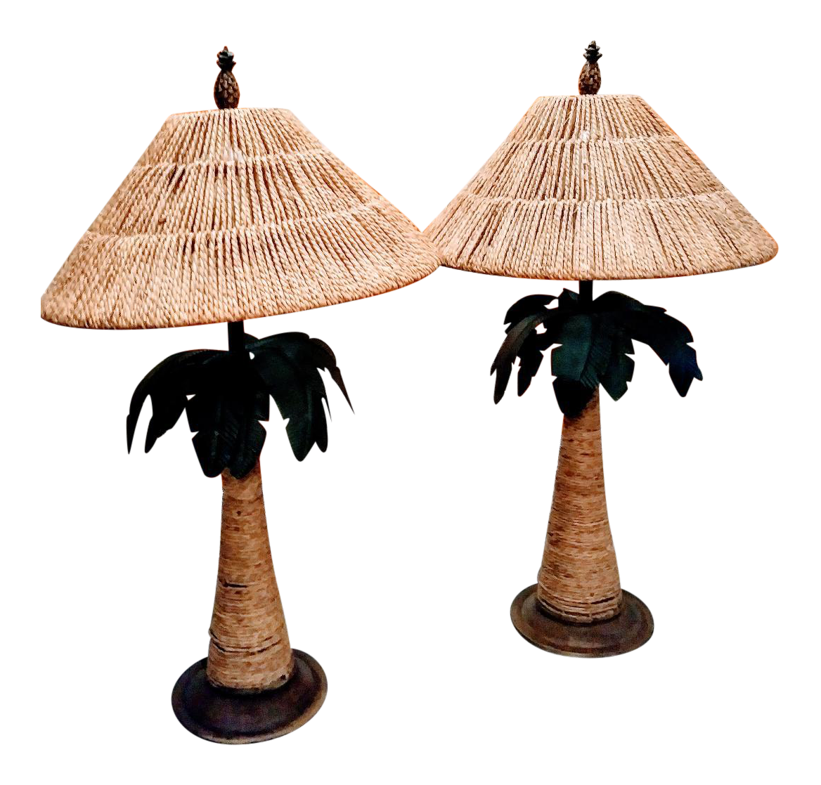 vintage palm tree table lamp