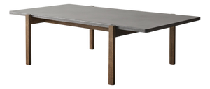 Eugene Dark Concrete Top and Dark Oak Legs Coffee Table by Eberhart Furniture
