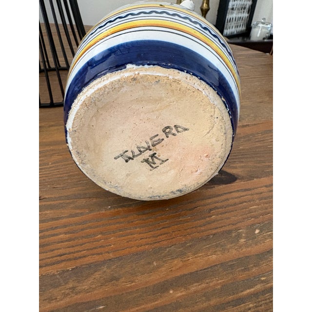 Traditional Vintage Spanish Colonial Hand-Painted Faience Pitcher From Talavera For Sale - Image 3 of 6