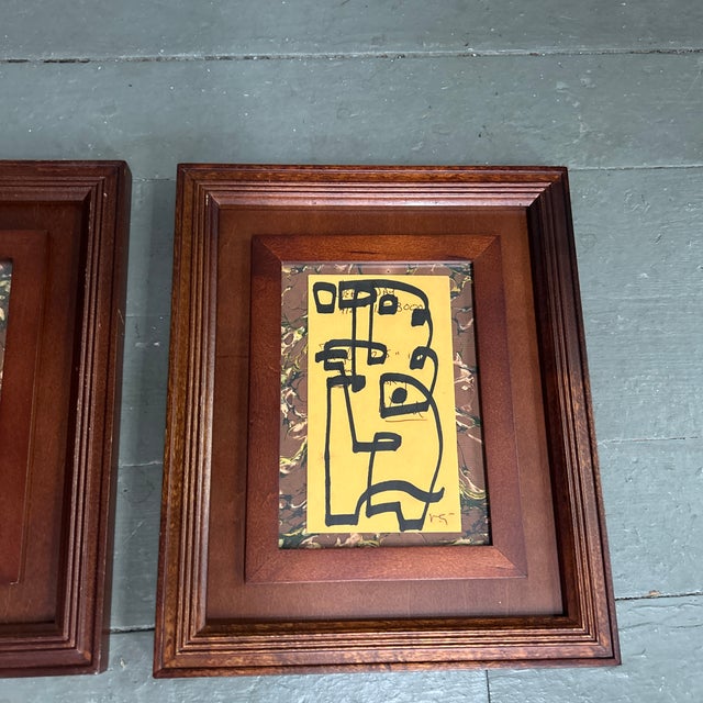 Abstract Contemporary 2 Original Wayne Cunningham Abstract Marker Drawings- Set of Two For Sale - Image 3 of 5