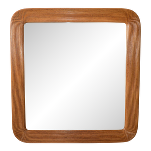 Gabriella Crespi Style Rectangle Pencil Reed Wall Mirror Palm Beach Regency 1970