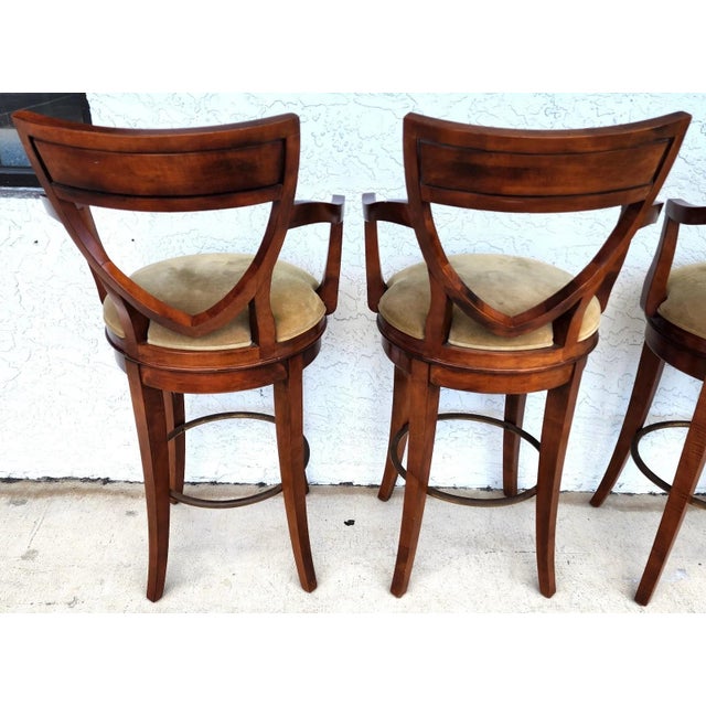 Century Furniture Swivel Bar Stools Set of 4 For Sale - Image 11 of 18