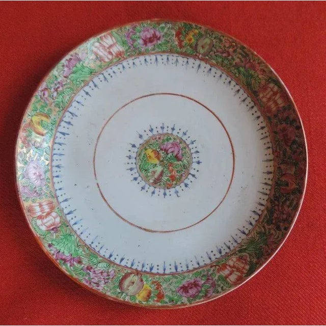 Chinese Early 19th Century Chinese Export Porcelain Famille Rose Mandarin Palette Low Bowl For Sale - Image 3 of 11