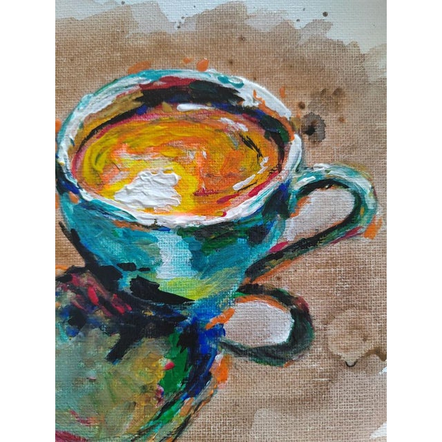 Textile Natalia Vypritskaia, the First Cup of the Day, Acrylic on Canvas For Sale - Image 7 of 12
