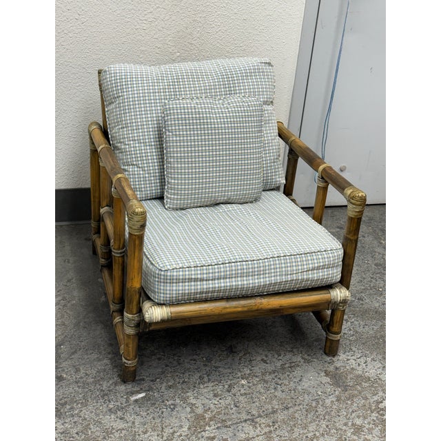 Contemporary McGuire Furniture Bamboo Club Chair, Circa 1970's For Sale - Image 3 of 12