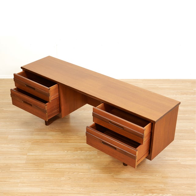 Brown 1960s Mid Century Teak Vanity by William Lawrence of Nottingham For Sale - Image 8 of 10