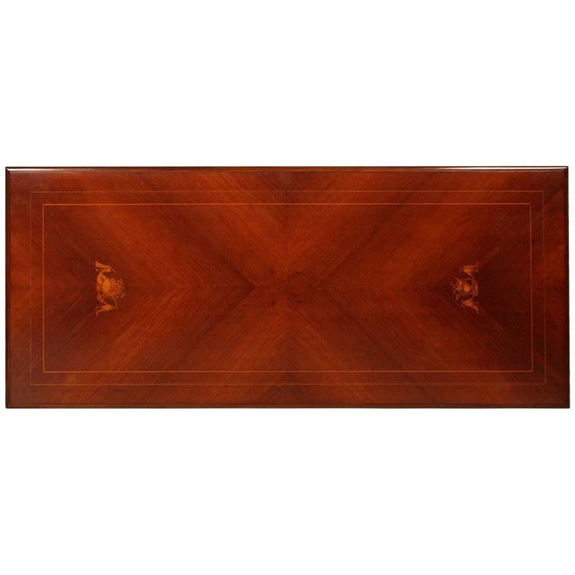 Traditional Walnut & Inlaid Maple Dining Table by Paolo Buffa for Palazzi del Mobile, 1950s For Sale - Image 3 of 7