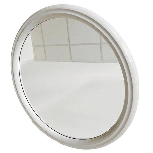 Vintage mid-century retro round Space Age wall mirror in grey plastic from the 1970s. This retro mirror is in good vintage...