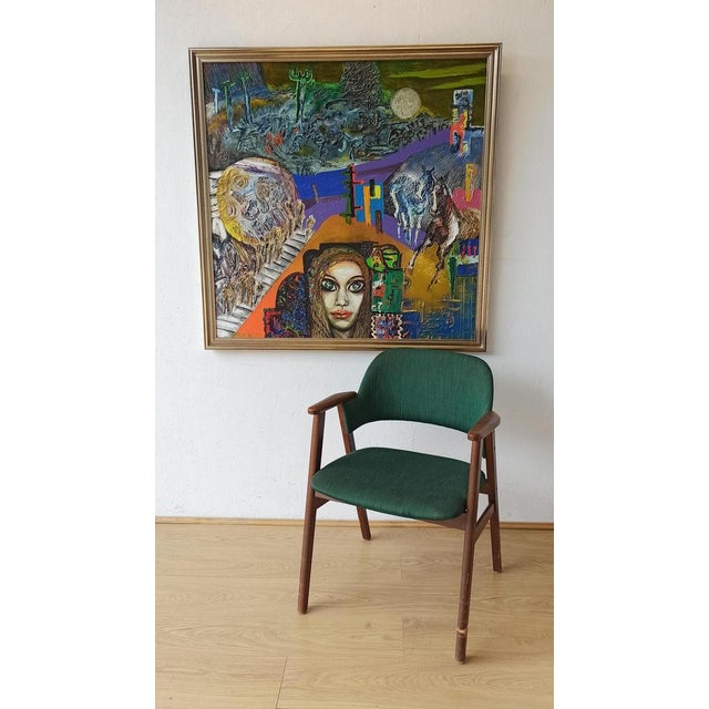 Modern Barbara Urszula Piwarska, Composition, Oil on Canvas, 1970s For Sale - Image 3 of 17