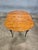 Late 20th Century Tiger Maple Dining Table Black Painted Base 2 Leaves Benchmade For Sale - Image 12 of 17