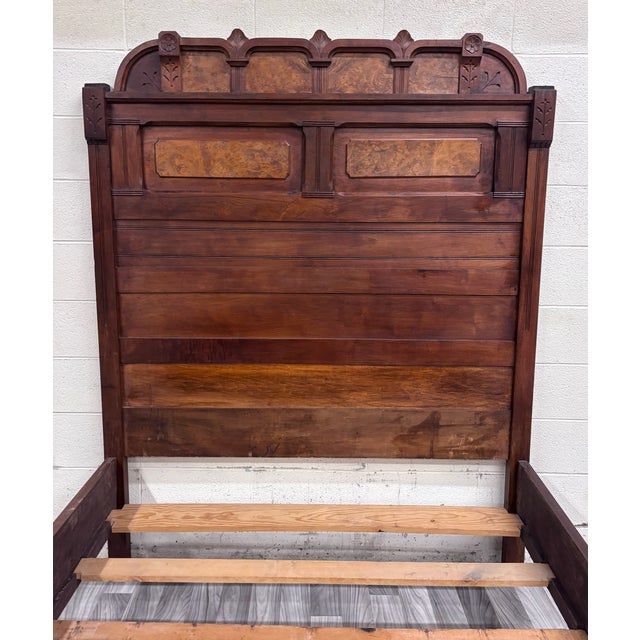 Antique Full Size Victorian Eastlake Monumental Carved Walnut Bed For Sale In Kansas City - Image 6 of 11
