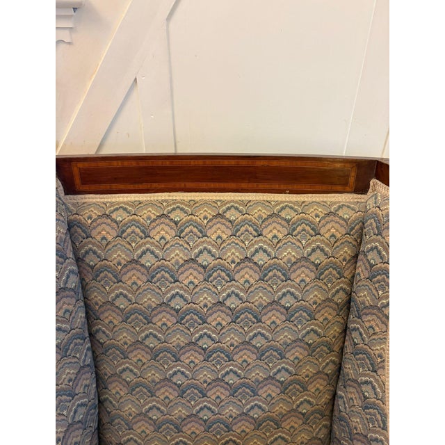 Antique Edwardian Mahogany Bergère Wing Armchair, 1900 For Sale - Image 10 of 11