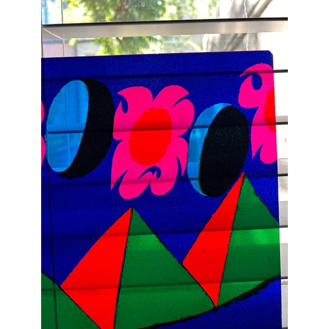 Plastic 1980s Original Signed Carol Summers "Untitled" Landscape Acrylic Poster For Sale - Image 7 of 12