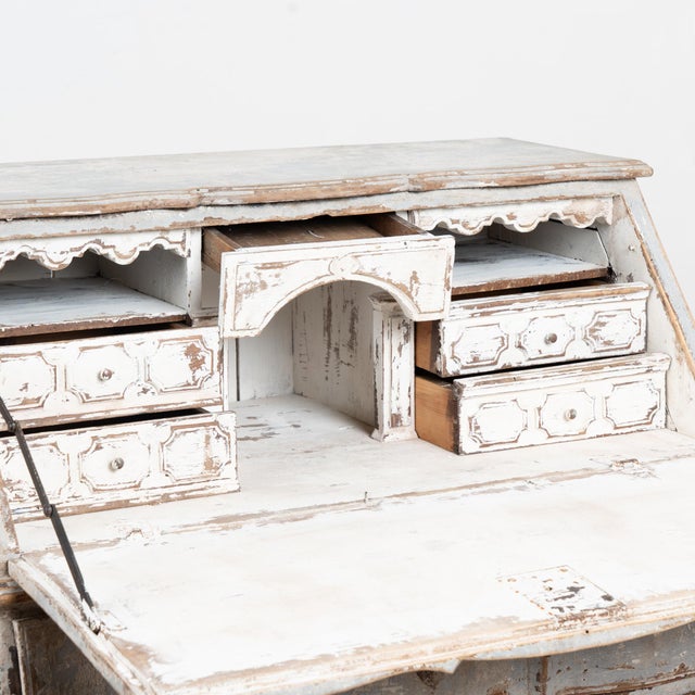 Gray 19th Century Swedish Oak Ladies’ Writing Desk Secretary For Sale - Image 8 of 15