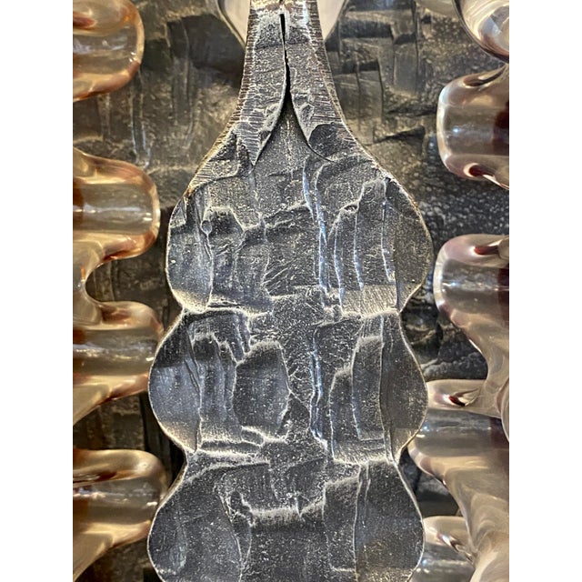 Brutalist Aplique in Wrought Iron and Glass, 1960s For Sale - Image 10 of 18