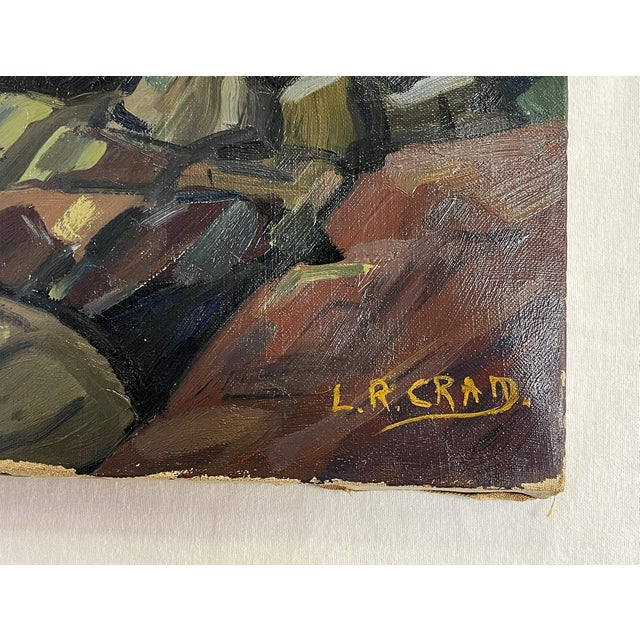 Original Signed Landscape Oil Painting on Canvas Titled 'Headland and Rocks' C1934 For Sale In West Palm - Image 6 of 12
