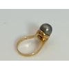 Black Tahitian Pearl 9.3 MM Cocktail Ring 18 Karat Yellow Gold For Sale - Image 16 of 18