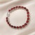 Mid-Century Modern Sterling Silver 925 Natural Garnet Flexible Bracelet For Sale - Image 3 of 4