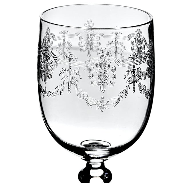 1930s 1930s Baccarat Beauharnais Wheel-Engraved Crystal Claret Glass For Sale - Image 5 of 12
