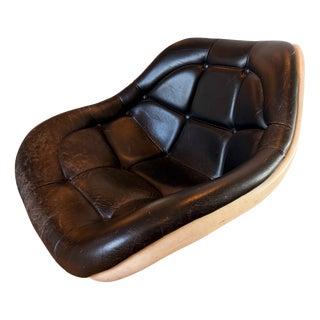 Italian Space Age Fiberglass and Leather Lounge Chair, 1970s For Sale