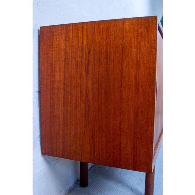 Mid-Century Danish Sideboard with Rolling Doors Teak by Ejnar Larsen & Aksel Bender for Næstved Furniture Factory, 1960s For Sale - Image 18 of 18