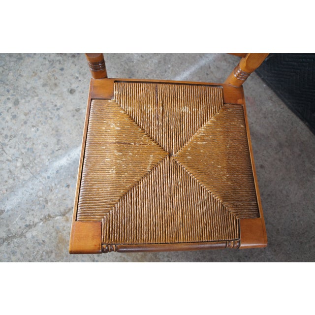 Early 20th Century 6 Rike-Kumler Early American Maple Rush Seat Country Farmhouse Dining Chairs For Sale - Image 14 of 14