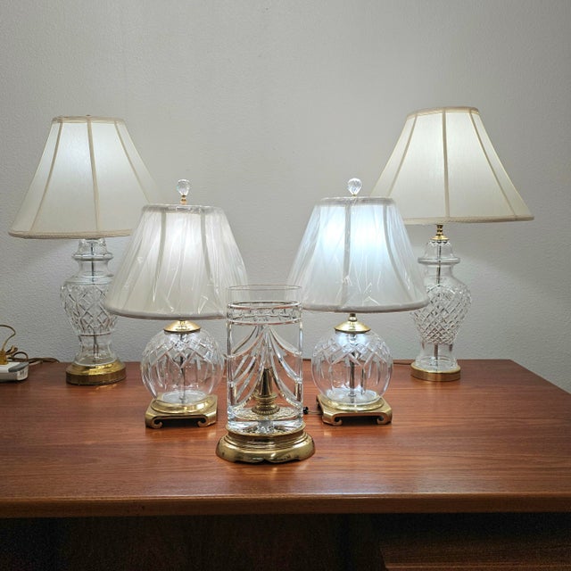 Late 20th Century Waterford Crystal Comeragh Ginger Jar Table Lamp With Original Shade For Sale - Image 10 of 14