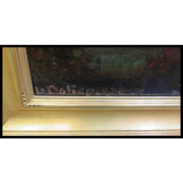 Abstract Vintage signed American Oil Painting, 1921 For Sale - Image 3 of 3