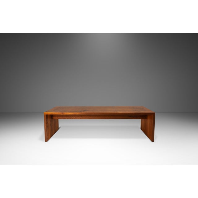 Brown Set of Two (2) Substantial Handmade Minimalist MCM Custom-Made Studio / Gallery Benches in Walnut, Usa, C. 1980s For Sale - Image 8 of 18