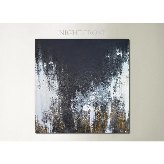 Large Modern Abstract Original Art Stretched Canvas Painting For Sale - Image 12 of 12