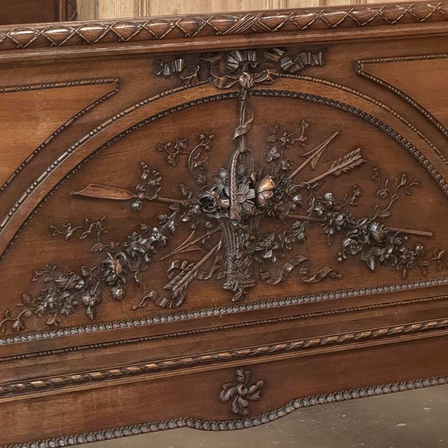 19th Century French Louis XVI Walnut Bed For Sale - Image 10 of 18