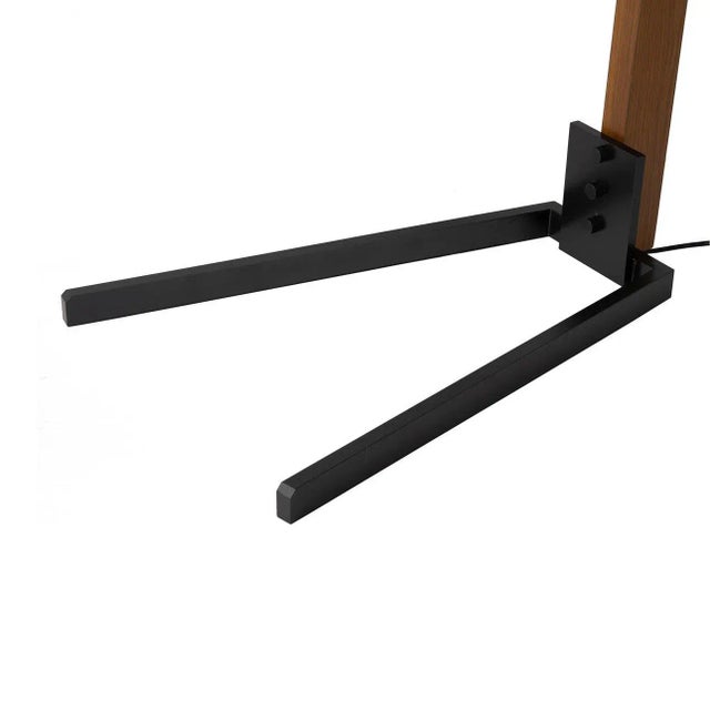 Brass Nova of California Morelli 84" Arc Lamp, Weathered Brass & Walnut For Sale - Image 8 of 12