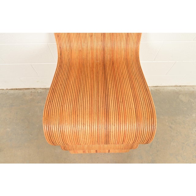 Wood Gabriella Crespi Style Italian Pencil Rattan Bar Stools, Pair For Sale - Image 7 of 12