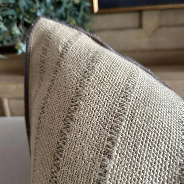 Custom French Linen Embroidered Double Sided Pillow Cover For Sale In Los Angeles - Image 6 of 6