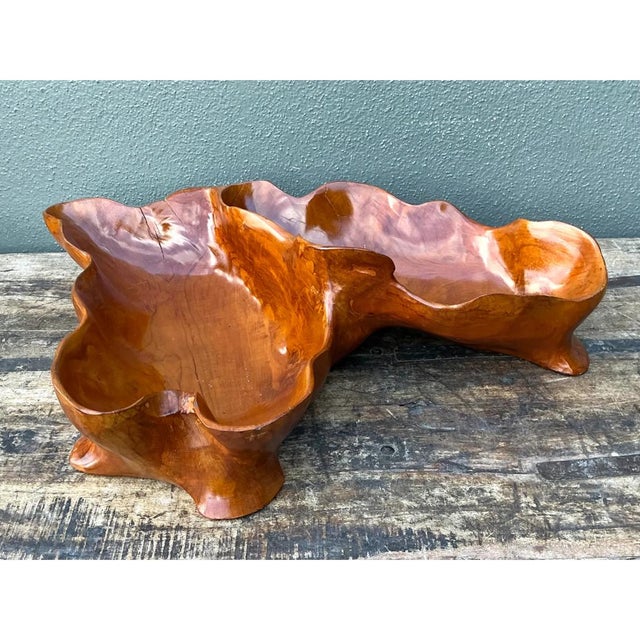 Wood Vintage Organic Form Wood Bowl For Sale - Image 7 of 14