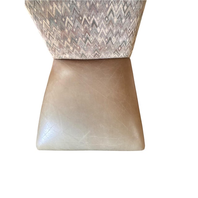 Vintage Chairish Title French Provincial Carved Wood & Leather High-Back Side Chair For Sale In Greensboro - Image 6 of 8