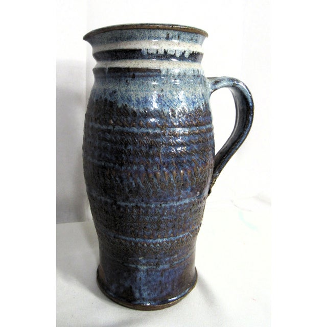 Late 19th Century Salt Glazed Studio Pottery Stoneware Pitcher For Sale - Image 4 of 13