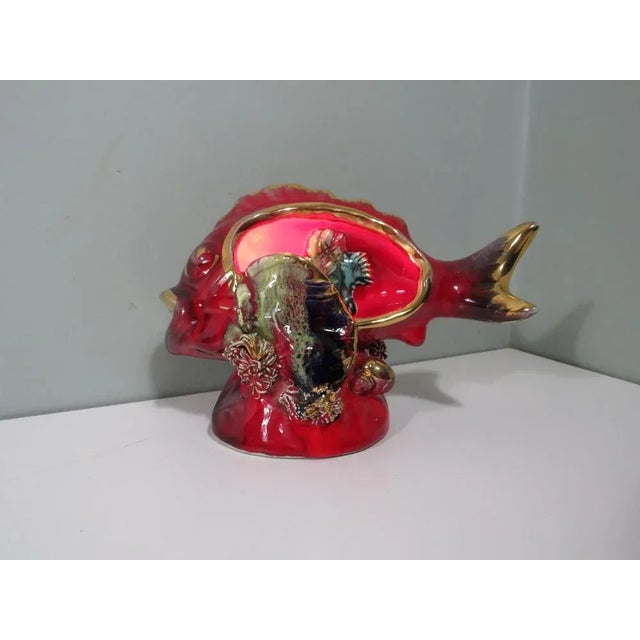 Mood Table Lamp in the Shape of a Fish from Vallauris, France, 1950s For Sale - Image 3 of 8