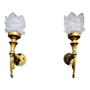 Vintage Hand Crafted French Napoleon III-Style Gilded Bronze Sconces