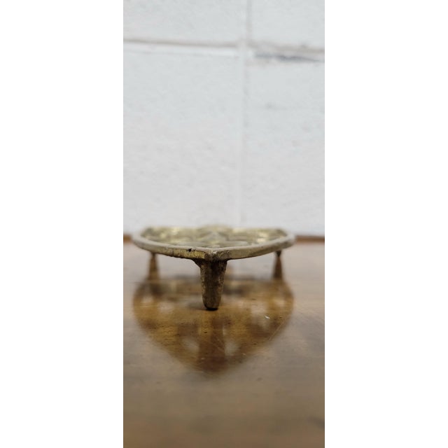 Vintage Brass Openwork Iron Rest Trivet For Sale - Image 4 of 10