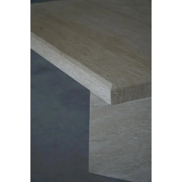 Vintage Scandinavian Square Dining Table in White Marble, 1980s For Sale - Image 4 of 13