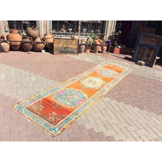 Vintage Handmade Rug Runner - 38" X 144" For Sale - Image 4 of 13