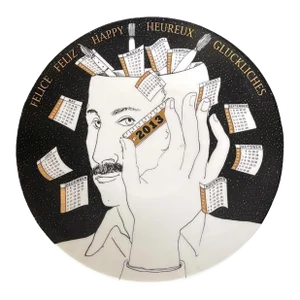 Editioned Italian Fornasetti Calendar Porcelain Plate, 2013