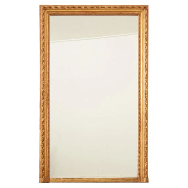19th Century French Louis XVI Gilt Mantel Mirror For Sale - Image 9 of 9
