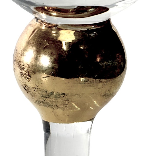 Transparent Gibson Golden Solitaire Water Goblet/Wine Glass 24k For Sale - Image 8 of 9