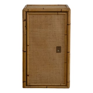 Wall Cabinet in Rattan and Brass by Dal Vera, 1970s For Sale