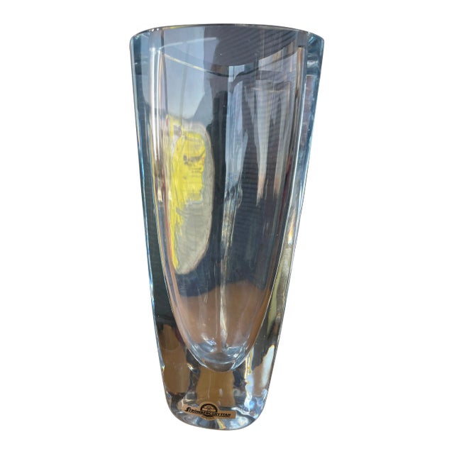 Vintage Scandinavian Danish Art Glass Vase Strömberg StrömbergStrömbergshyttan Triangle For Sale